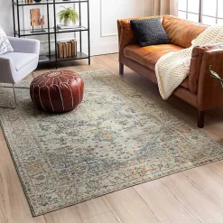 Cream Hartley Medallion Area Rug, 6x9