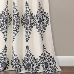 Cream Keya Medallion Curtain Panel Set, 84 in.