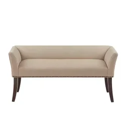 Cream Low Back Flared Arms Bench