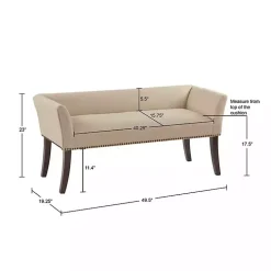 Cream Low Back Flared Arms Bench
