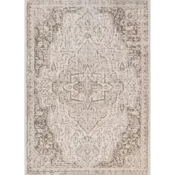 Cream Medallion Area Rug, 8x10