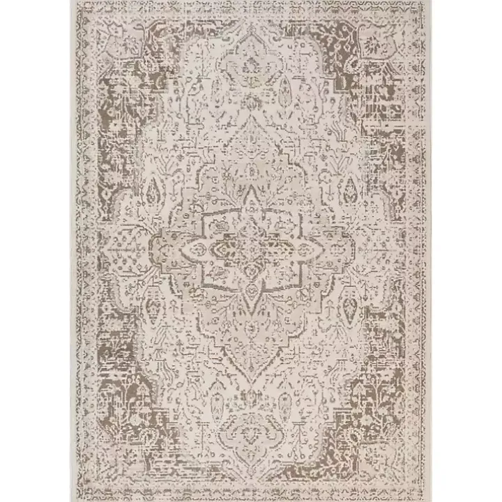 Cream Medallion Area Rug, 8x10