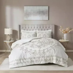 Cream Medallion California King Comforter Set