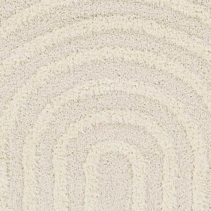 Cream Modern Curve Area Rug, 6x9