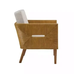 Cream Natural Rattan Accent Chair