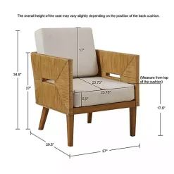 Cream Natural Rattan Accent Chair