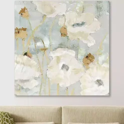 Cream Poppies in the Wind Giclee Canvas Art Print