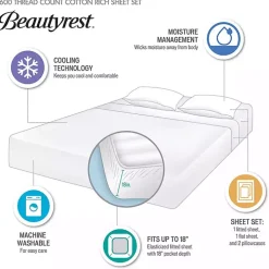 Cream Rich Cooling Cotton Queen Sheet Set