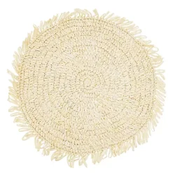 Cream Rustic Raffia Placemats, Set of 4