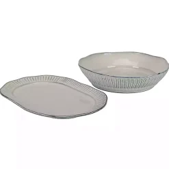 Cream Scalloped Clay 2-pc. Serveware Set