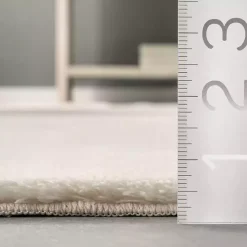 Cream Shag Washable Area Rug, 8x10