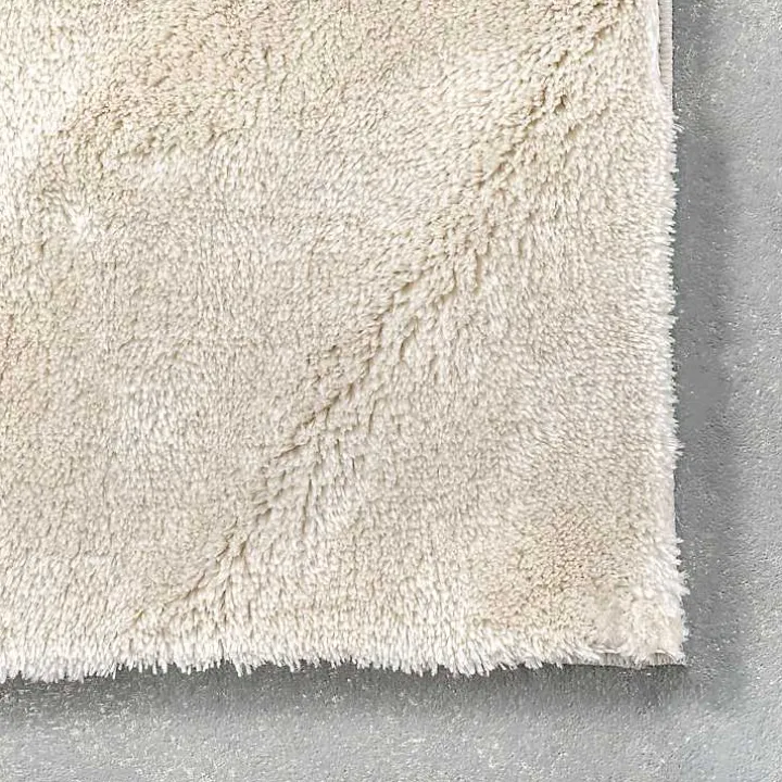Cream Shag Washable Area Rug, 8x10