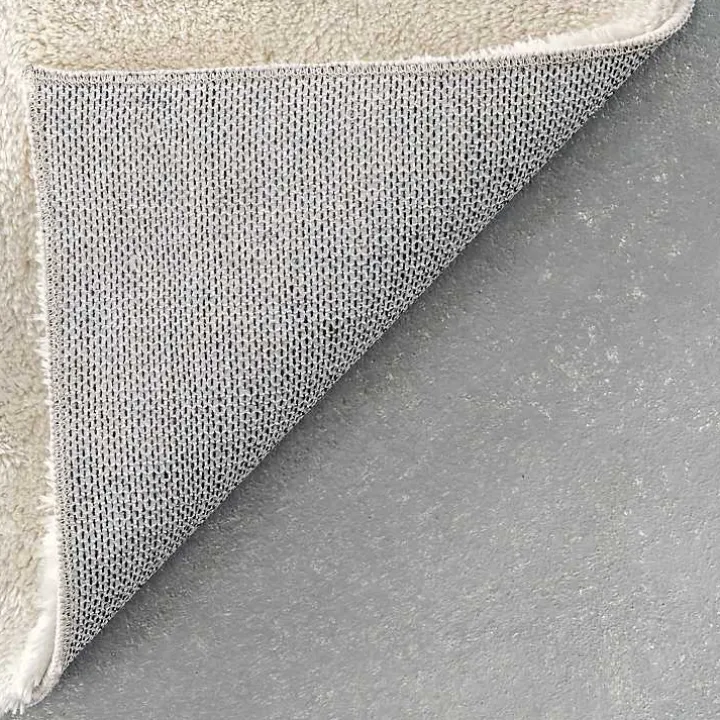 Cream Shag Washable Area Rug, 8x10