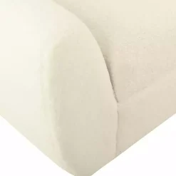 Cream Sherpa and Wood Storage Bench