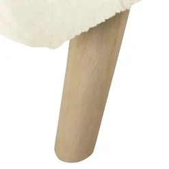 Cream Sherpa and Wood Storage Bench