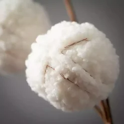 Cream Sherpa Ball Christmas Spray Stems, Set of 3