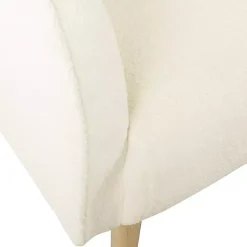 Cream Sherpa Upholstered Barrel Accent Chair