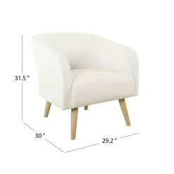 Cream Sherpa Upholstered Barrel Accent Chair