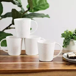 Cream Simple Things Mugs, Set of 4