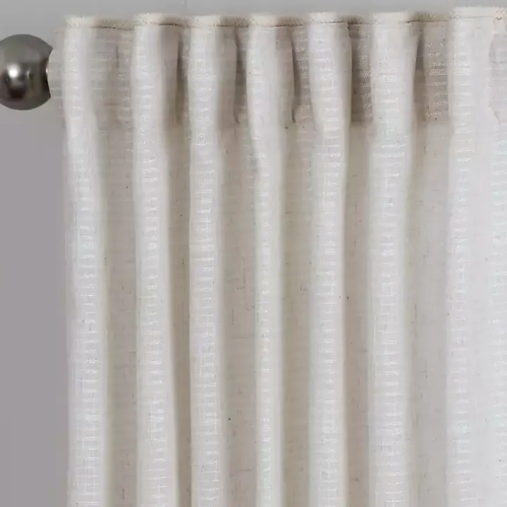 Cream Solid Pleated Single Curtain Panel, 84 in.