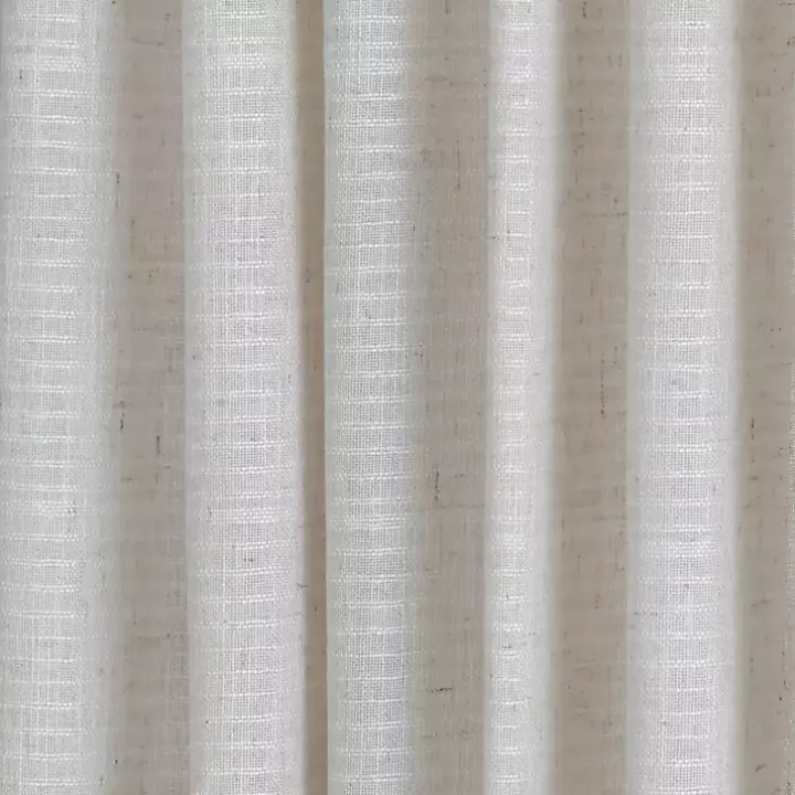 Cream Solid Pleated Single Curtain Panel, 84 in.