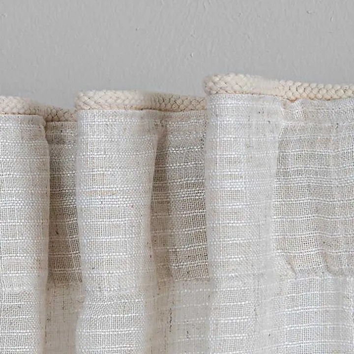 Cream Solid Pleated Single Curtain Panel, 84 in.