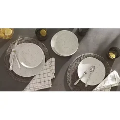 Cream Terrazzo 12-pc. Melamine Dinnerware Set