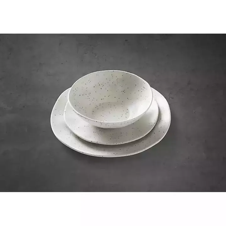 Cream Terrazzo 12-pc. Melamine Dinnerware Set