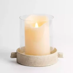 Cream Textured Base Hurricane, 7 in.