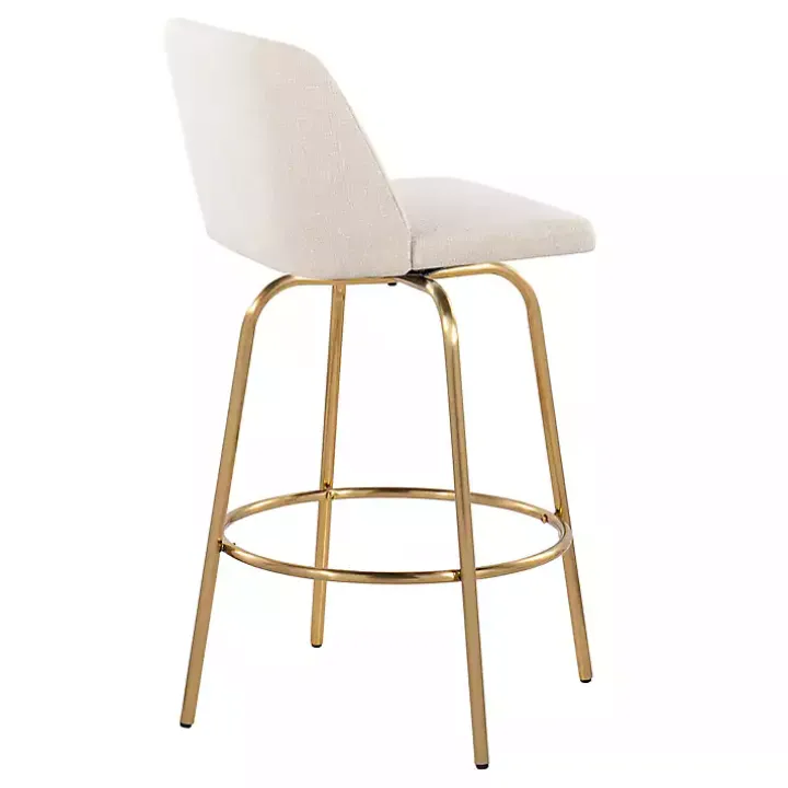 Cream Torino Gold Leg Counter Stools, Set of 2