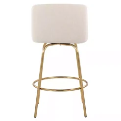 Cream Torino Gold Leg Counter Stools, Set of 2