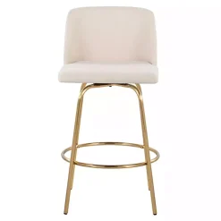 Cream Torino Gold Leg Counter Stools, Set of 2