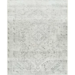 Cream Traditional Washable Area Rug, 6x9