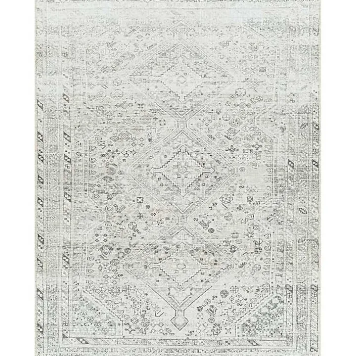 Cream Traditional Washable Area Rug, 6x9