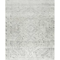 Cream Traditional Washable Area Rug, 7x10