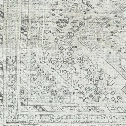 Cream Traditional Washable Area Rug, 7x10