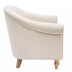 Cream Tufted Farmhouse Accent Chair