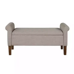 Cream Upholstered Aubrey Storage Bench