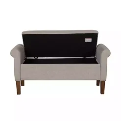 Cream Upholstered Aubrey Storage Bench