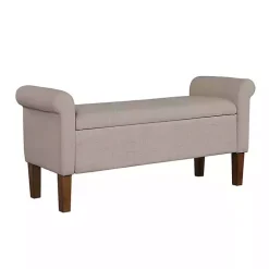 Cream Upholstered Aubrey Storage Bench