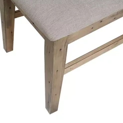 Cream Upholstered Rustic Dining Chairs, Set of 2