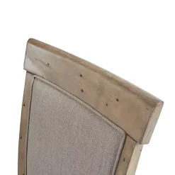 Cream Upholstered Rustic Dining Chairs, Set of 2