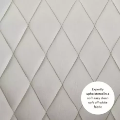 Cream Upholstered Tufted Swivel Office Chair