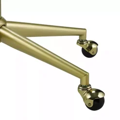 Cream Upholstered Tufted Swivel Office Chair