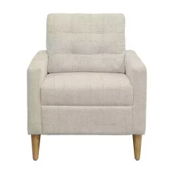 Cream Upholstered Tufted Dani Accent Chair