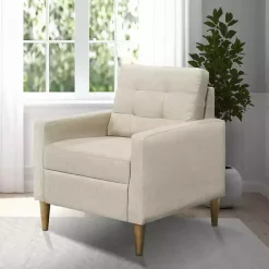 Cream Upholstered Tufted Dani Accent Chair