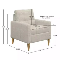 Cream Upholstered Tufted Dani Accent Chair