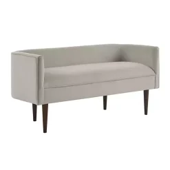 Cream Velvet Low Back Transitional Settee