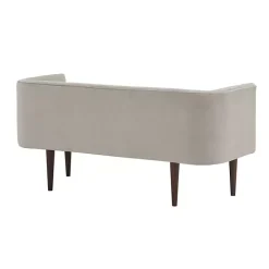 Cream Velvet Low Back Transitional Settee