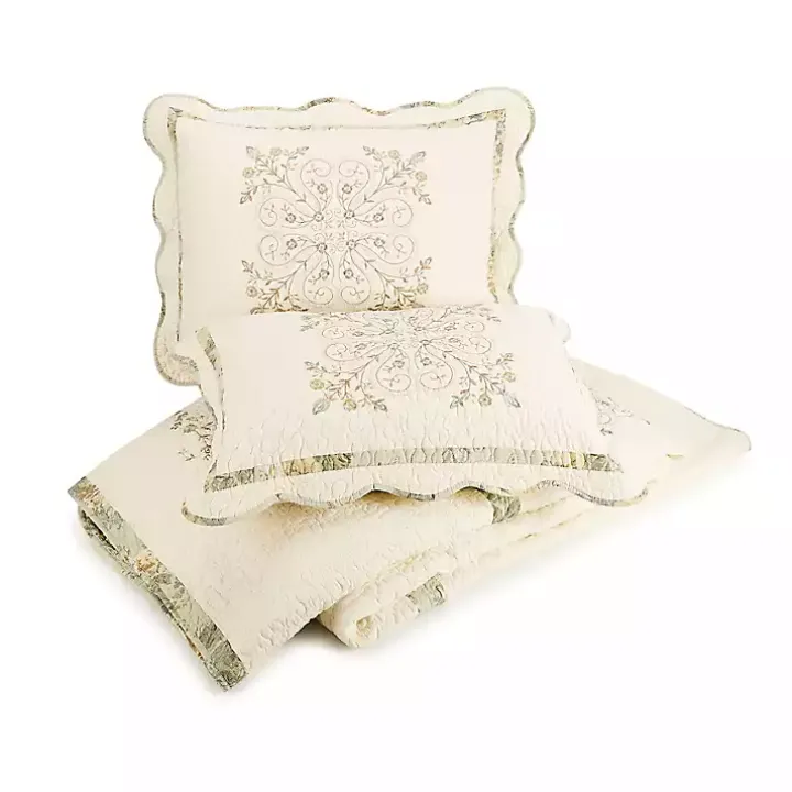 Cream Vintage Treasure King Bedspread